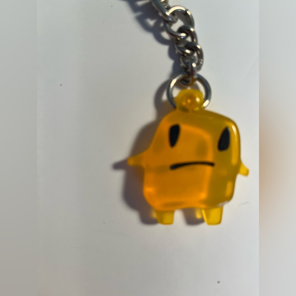 Vintage 1997 McDonalds Happy Meal Toy Sad Tamagotchi Yellow Character Keychain